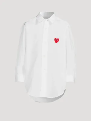 Cotton Shirt With Red Heart