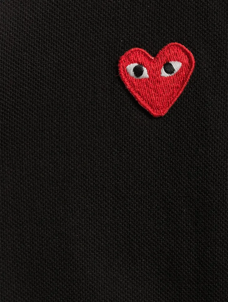 Short-Sleeve Polo Shirt With Red Heart