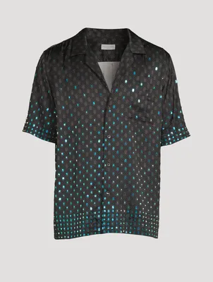 Carltone Printed Satin Short-Sleeve Shirt