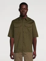 Claseni Printed Gabardine Short-Sleeve Shirt