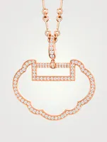 Large Yu Yi 18K Rose Gold Pendant With Diamonds