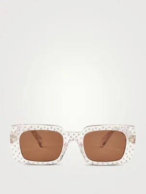 Rectangular Sunglasses With Strass