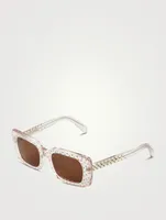 Rectangular Sunglasses With Strass