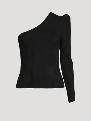 Primary Puff-Sleeve Ribbed Top