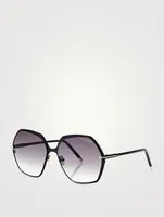 Fonda Metal Oversized Sunglasses