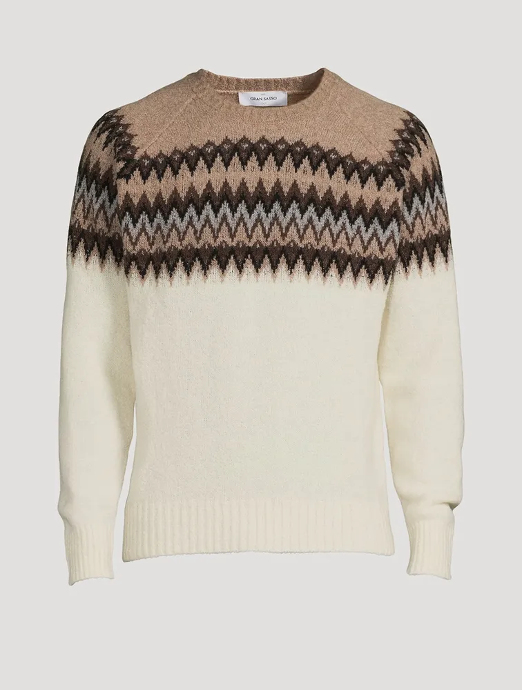 Wool-Blend Nordic Crewneck Sweater