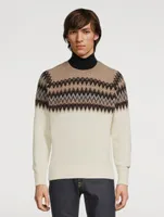 Wool-Blend Nordic Crewneck Sweater