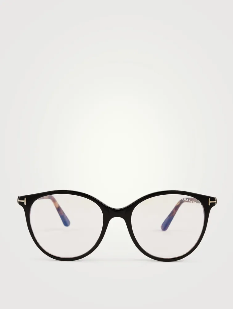 Round Optical Glasses With Blue Block Lenses