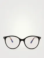 Round Optical Glasses With Blue Block Lenses