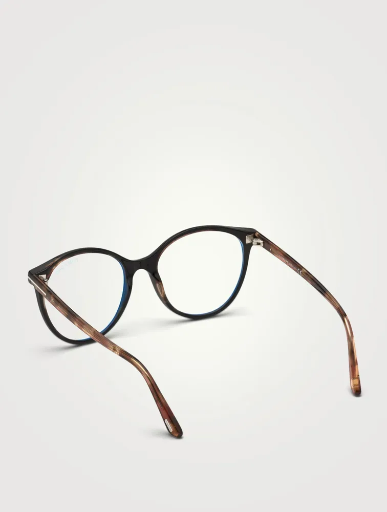 Round Optical Glasses With Blue Block Lenses