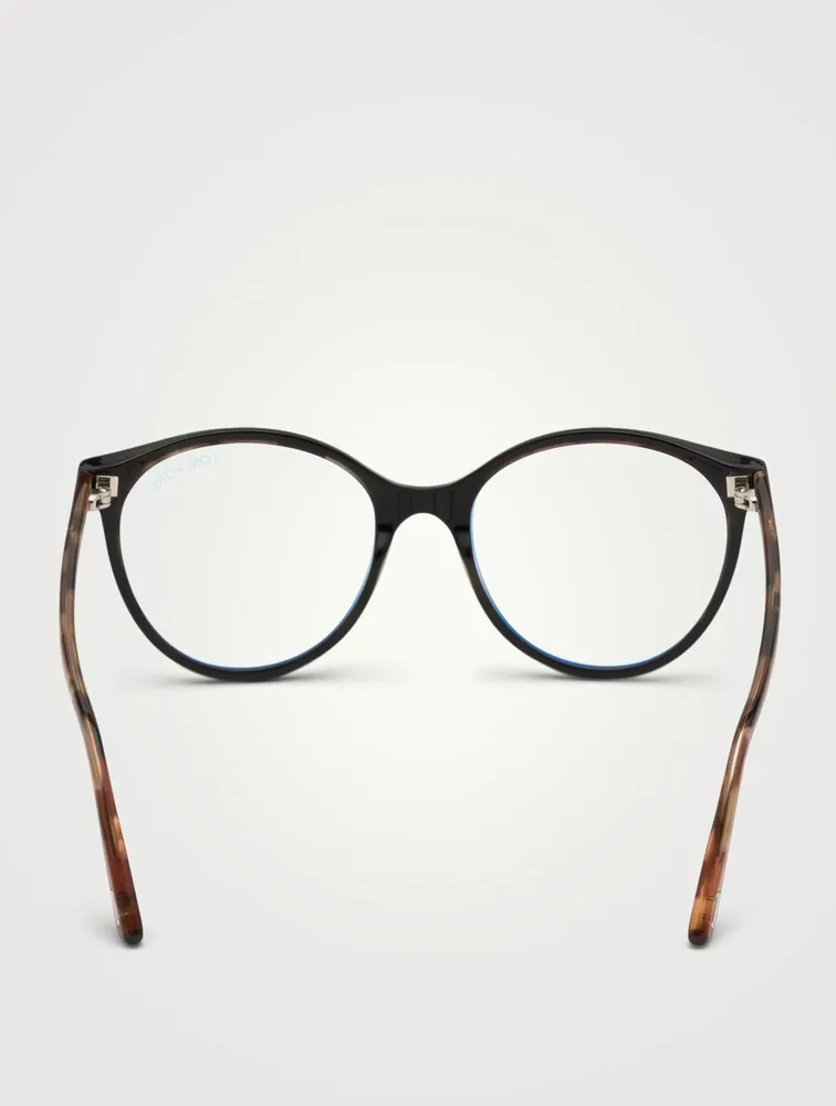Round Optical Glasses With Blue Block Lenses