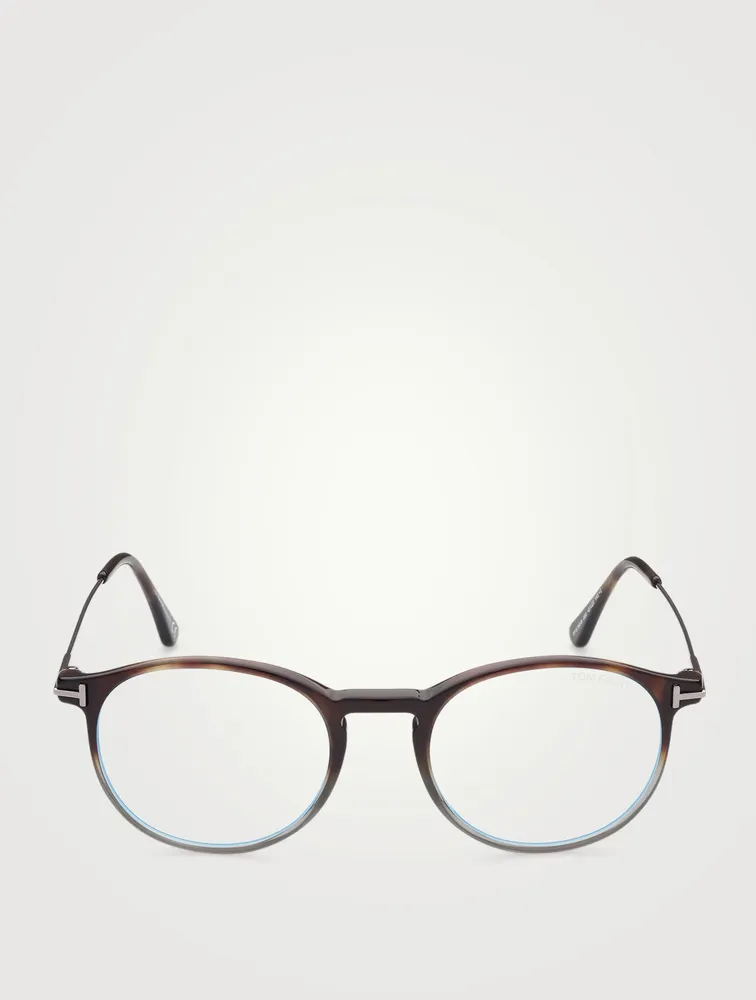 Round Optical Glasses With Blue Block Lenses