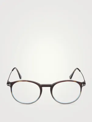 Round Optical Glasses With Blue Block Lenses