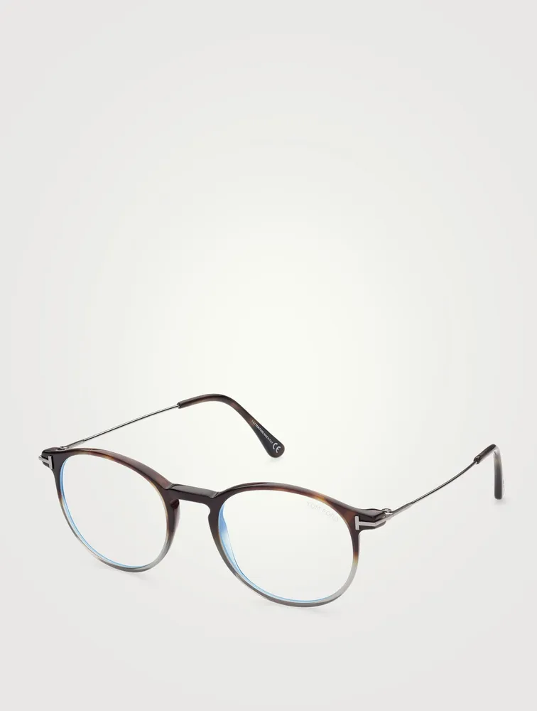 Round Optical Glasses With Blue Block Lenses