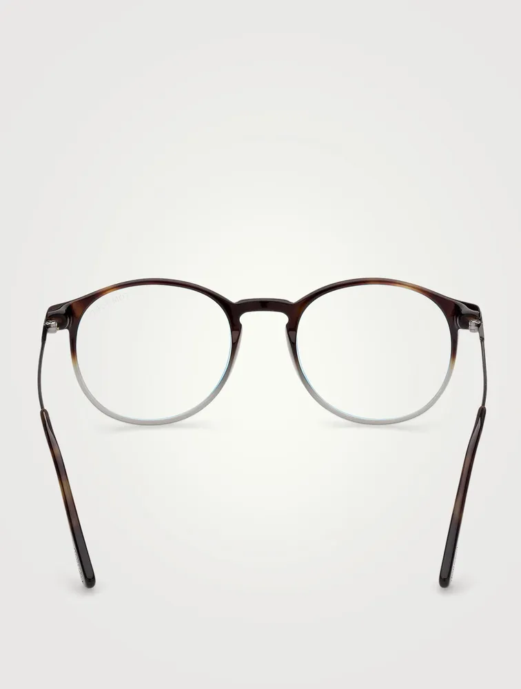 Round Optical Glasses With Blue Block Lenses