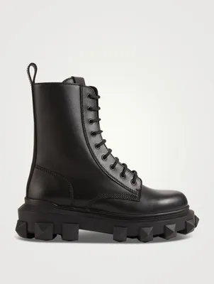 Trackstud Leather Combat Boots