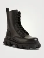 Trackstud Leather Combat Boots