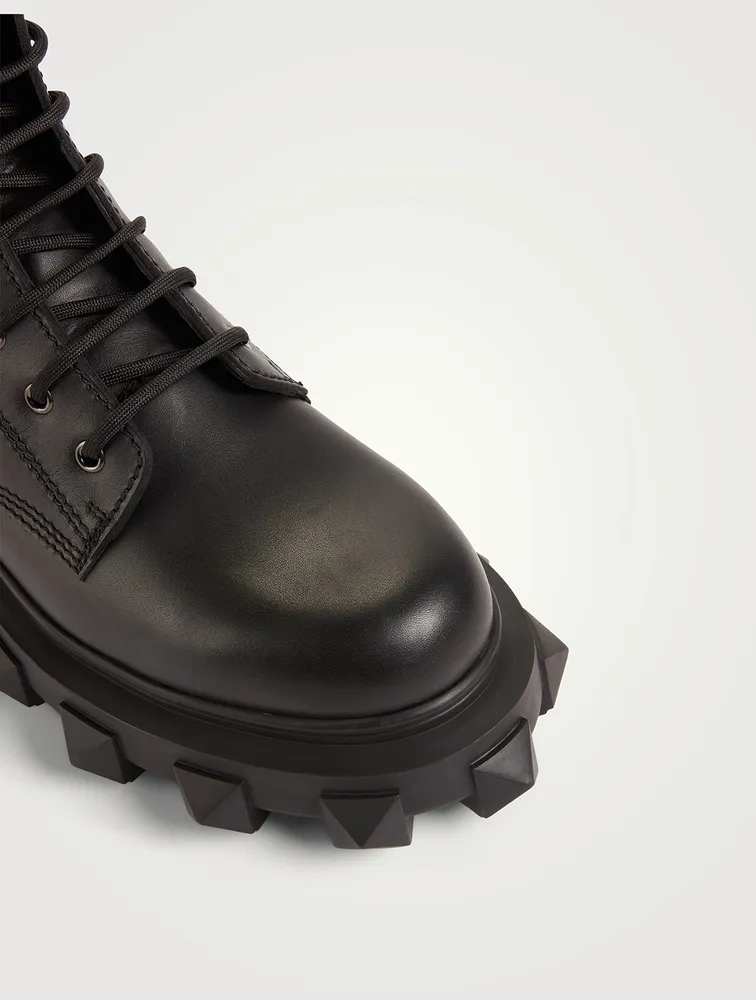 Trackstud Leather Combat Boots