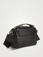 Lacquered VLOGO Signature Leather Crossbody Bag