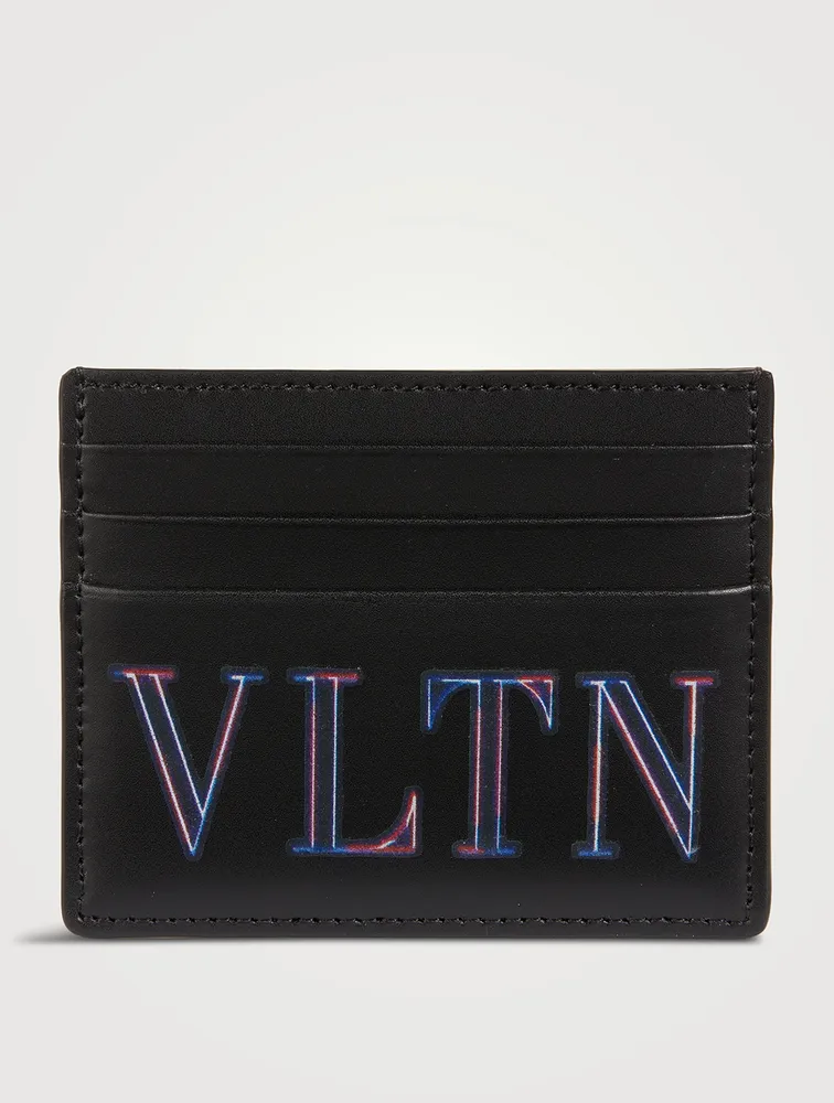Neon VLTN Leather Card Holder