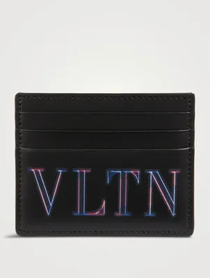Neon VLTN Leather Card Holder