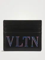 Neon VLTN Leather Card Holder