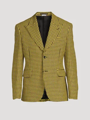 Cotton And Wool Jacket Houndstooth Print