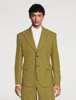 Cotton And Wool Jacket Houndstooth Print