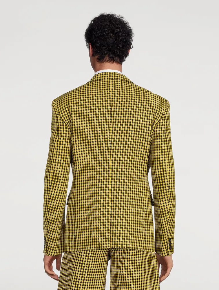 Cotton And Wool Jacket Houndstooth Print