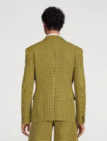 Cotton And Wool Jacket Houndstooth Print