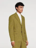 Cotton And Wool Jacket Houndstooth Print