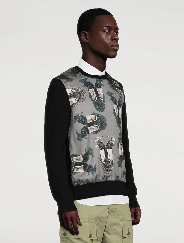 Wool Sweater Graphic Print