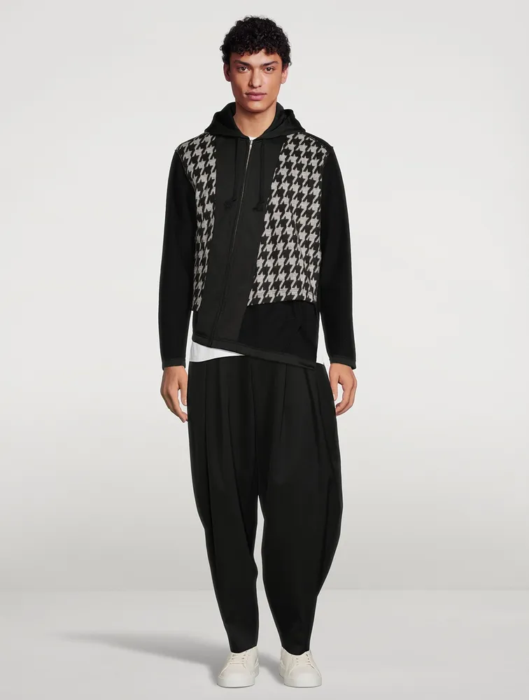 Wool Barrel-Leg Tapered Pants