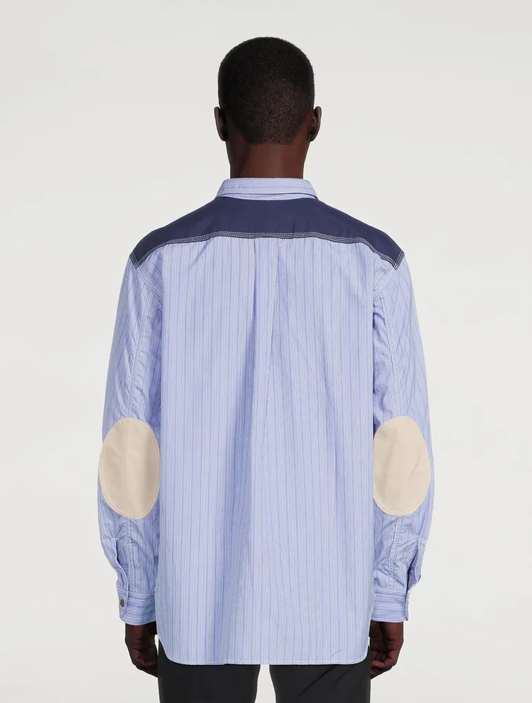 Cotton Striped Shirt With Elbow Patches