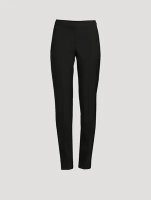 High-Waisted Wool Trousers