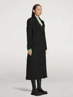 Double-Breasted Wool And Cashmere Coat With Corset Detail