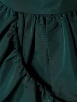 Gathered Taffeta Mini Skirt