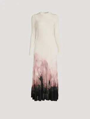 Emgineered Knit Dress In Paper Flower Print
