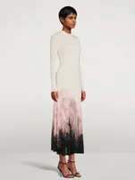 Emgineered Knit Dress In Paper Flower Print