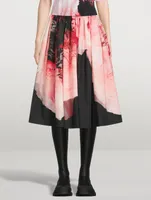 Gathered Midi Skirt Anemone Print