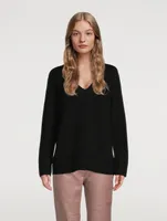 Cashmere V-Neck Tunic Sweater