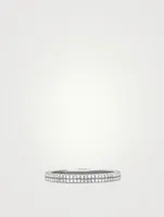 14K White Gold Double Eternity Band With Diamonds