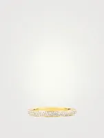14K Gold Two-Tone Enamel Band Ring With Diamonds
