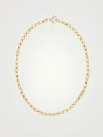 14K Gold Jumbo Toggle Necklace With Diamonds