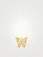 14K Gold Baby Butterfly Stud Earring