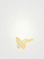 14K Gold Baby Butterfly Stud Earring