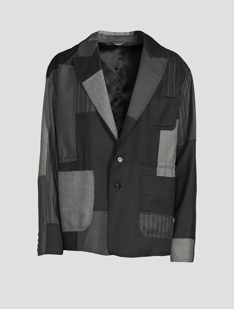 Wool-Blend Jacket Pinstriped Print