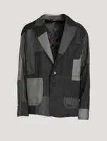 Wool-Blend Jacket Pinstriped Print