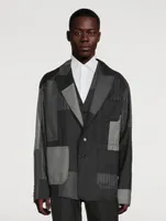 Wool-Blend Jacket Pinstriped Print
