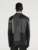 Wool-Blend Jacket Pinstriped Print